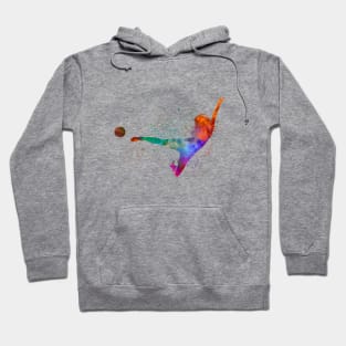 Woman footballer in watercolor Hoodie